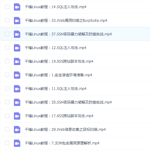 Web安全渗透全套教程(40集)