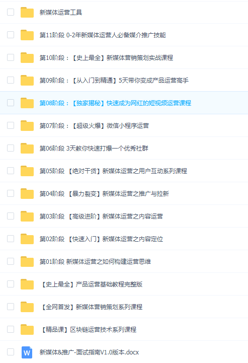 2019版黑马新媒体运营视频