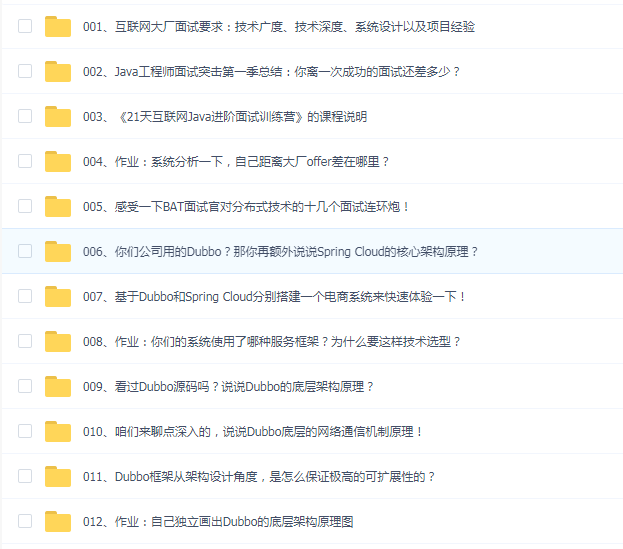 中华石杉-Java面试进阶训练营第2季(分布式篇)