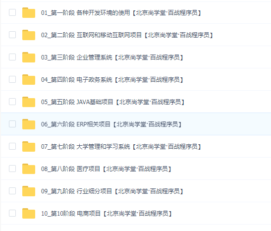 北京尚学堂1903期毕业设计_全套视频教程(视频、源码、课件)