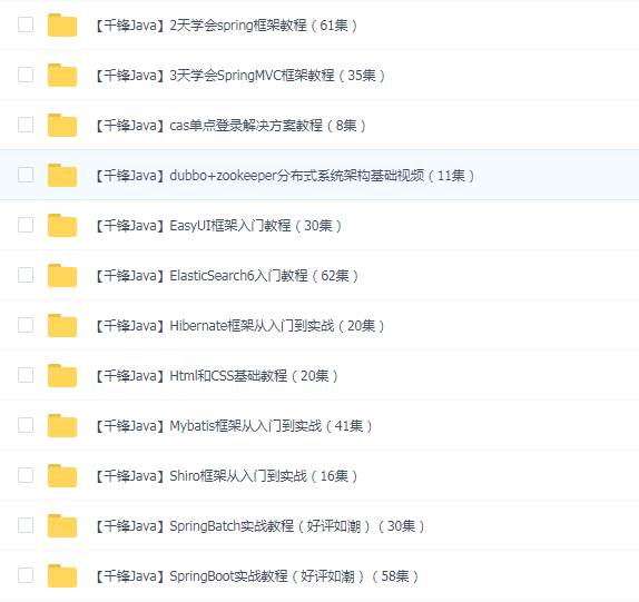 2019年最新 千锋教育Java全栈视频(267G)