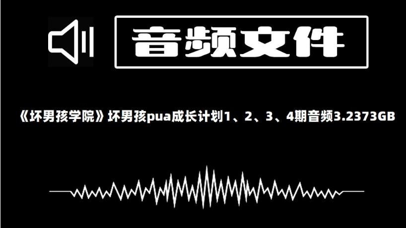 《坏男孩学院》坏男孩pua成长计划1、2、3、4期音频