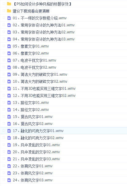 Photoshop 艺术标题字设计课程