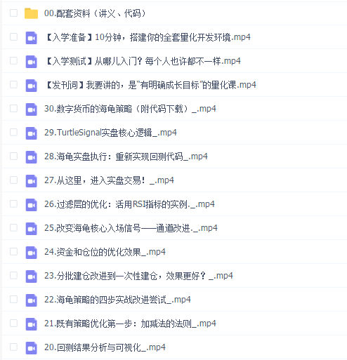 2019年基于VNPY2.0 30堂实战课跑通量化交易教程附源码讲义价值8000 30课