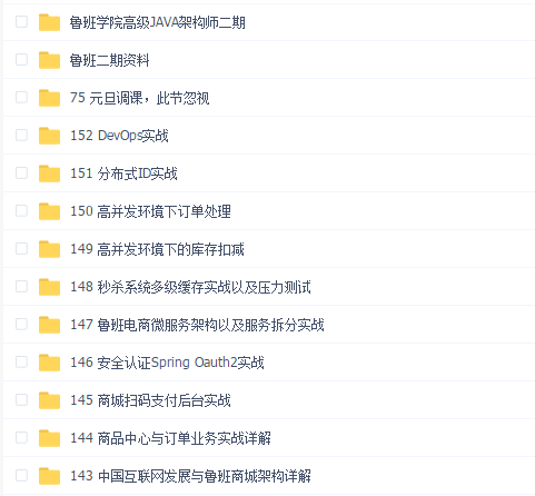 鲁班学院JAVA架构师VIP 二期课程