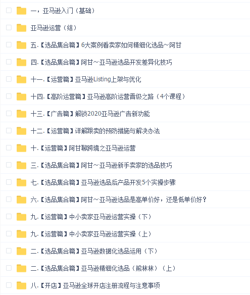 亚马逊培训课程(实操)