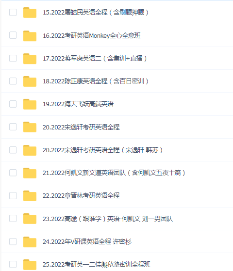 2022英语考研(二十五合一)大合集(3141G)