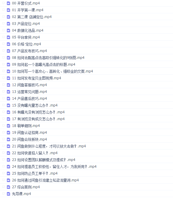 翼牛学堂闲鱼精英特训营进阶班,月光族上班族的闲鱼赚钱课程【视频课程】