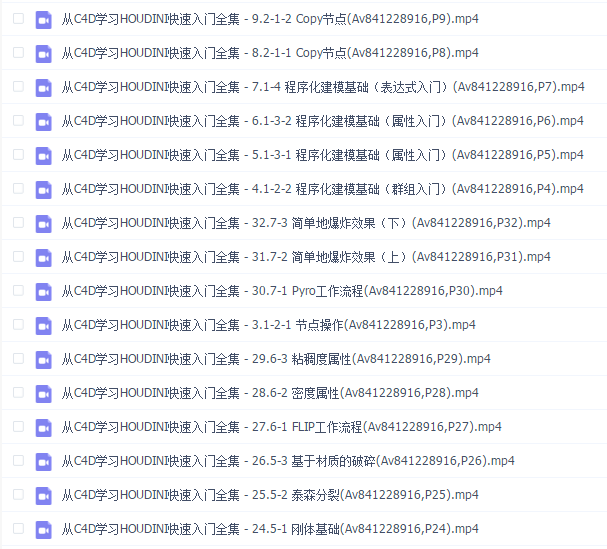 从C4D学习HOUDINI快速入门全集