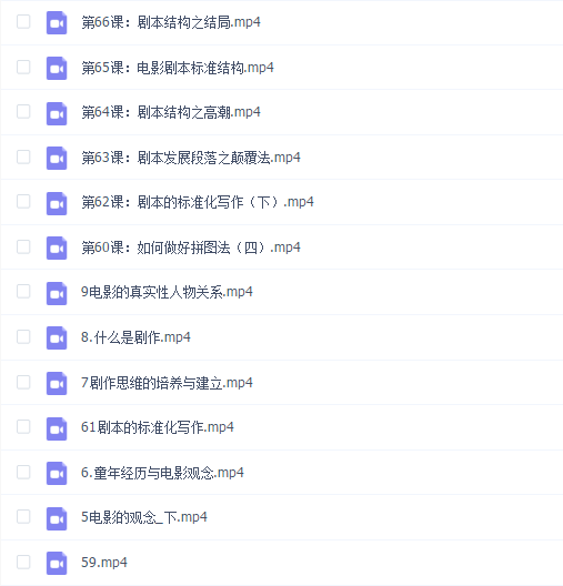 北京电影学院孟中教授《电影剧作系列课》视频课程