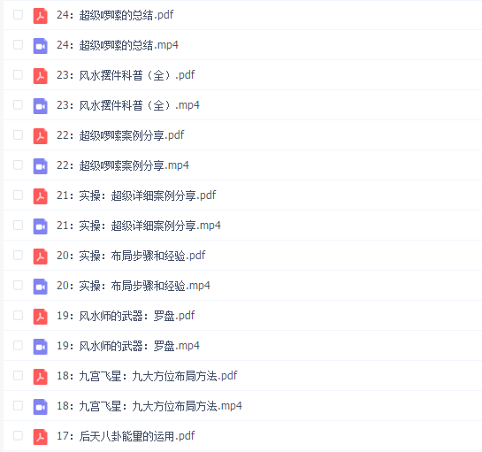 禽暴科长《实用家居风水课程》视频课程