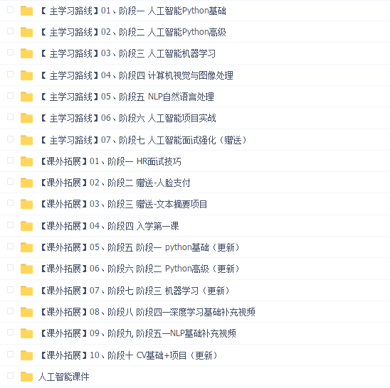 黑马-人工智能AI进阶年度钻石会员 2022年(394G)