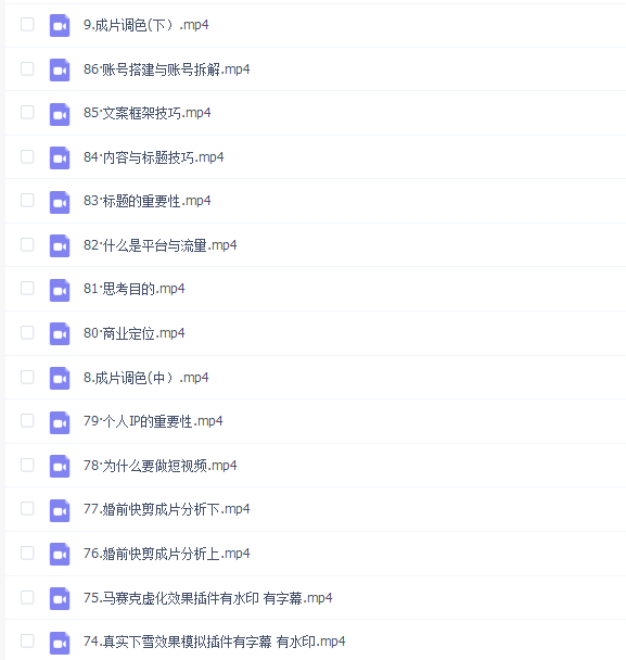 FCPX版 摩吉影像 ME影像联合出品后期剪辑大师课(590G)