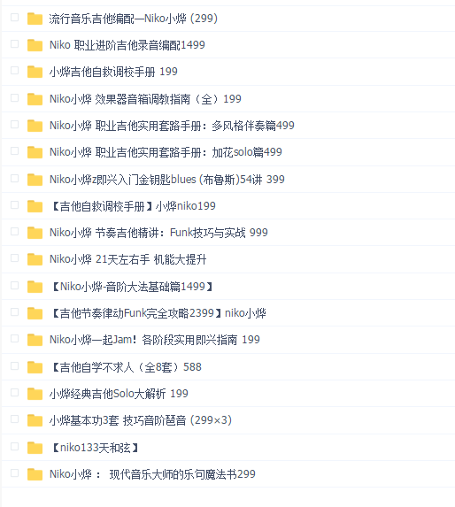 niko小烨 乐理和弦多风格吉他(25合一)210G