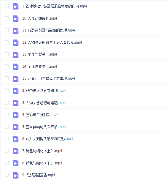 塵蒲2022定向风格半厚涂美型人物特训班第一季