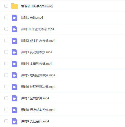 【管理会计速成】管理会计速成期末考试不挂科期末突击课
