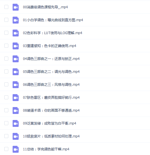 剪辑师调色实用教程:超实用的高效视频调色方法视频课程