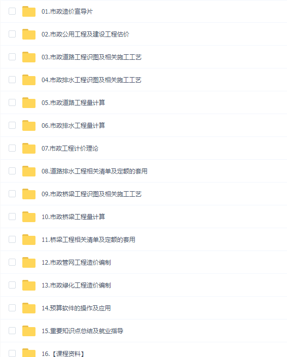 市政造价实操训练营(李卿)