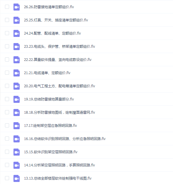 安装电气实战算量组价