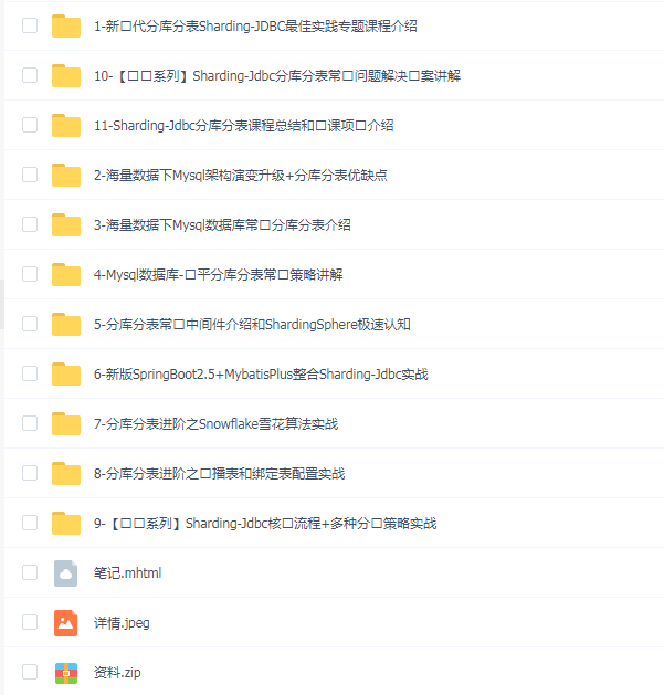 新版ShardingJDBC分库分表mysql数据库实战(小滴课堂)
