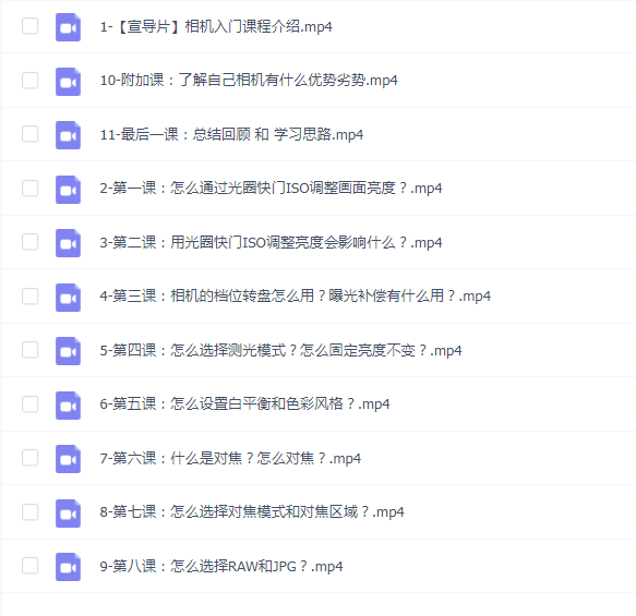 彭弘Red摄影零基础相机入门课程