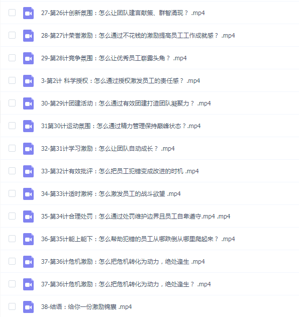 黄景《团队激励36计》完结