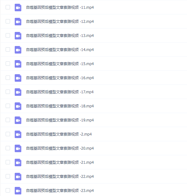 自噬基因预后模型文章