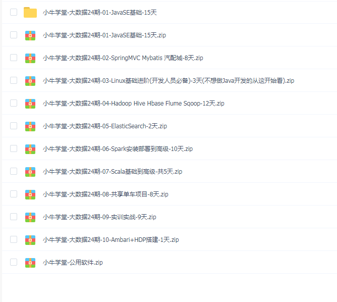 小牛学堂-24期大数据培训班视频
