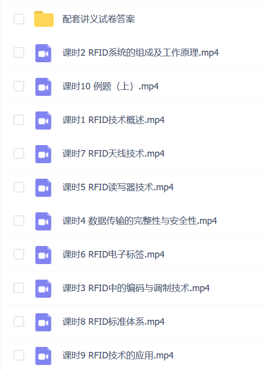 【RFID应用及原理学】RFID应用及原理学速成期末考试不挂科期末突击课