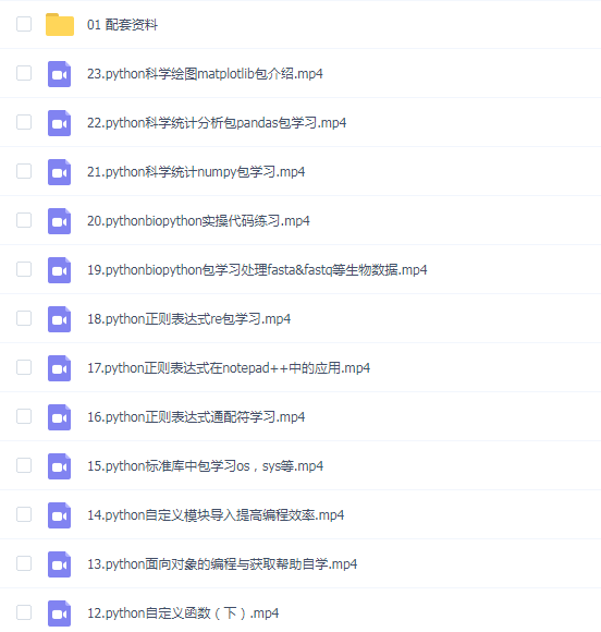 Python生物信息入门到精通