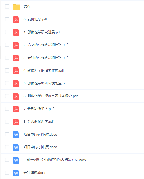 医学影像组学人工智能算法构建培训班