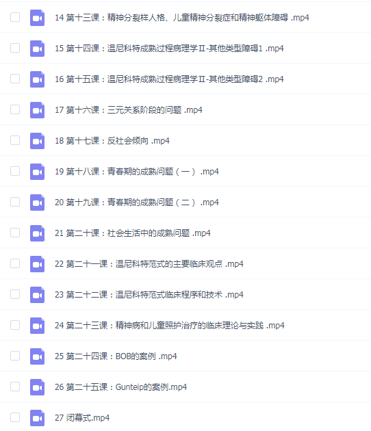 温尼科特网络培训课程(初级组第三期)