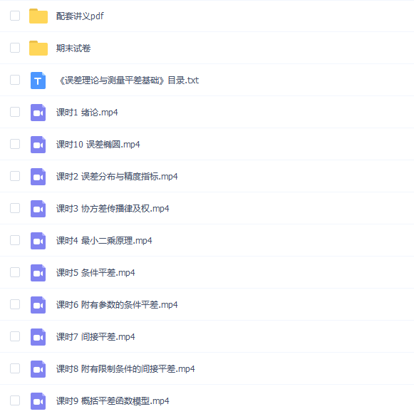 【误差理论与测量平差基础】误差理论与测量平差基础速成期末考试不挂科期末突击课