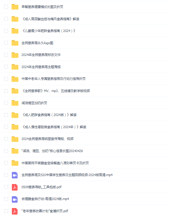全民营养宣传资料合集