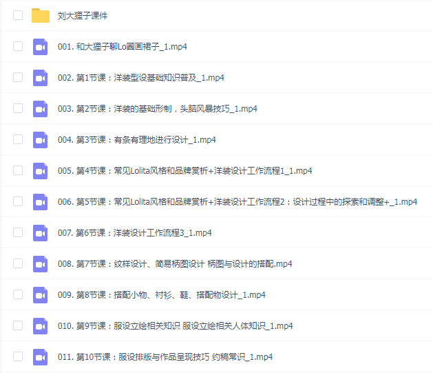 刘大狸子服饰设计立绘专项课