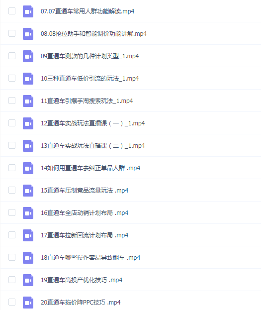 【阿呆-直通车】直通车实战体系课:多计划类型组合布局快速掌握直通车各场景应用技巧
