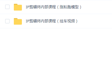 IP剪辑师内部课程(涨粉跑模型+挂车视频)