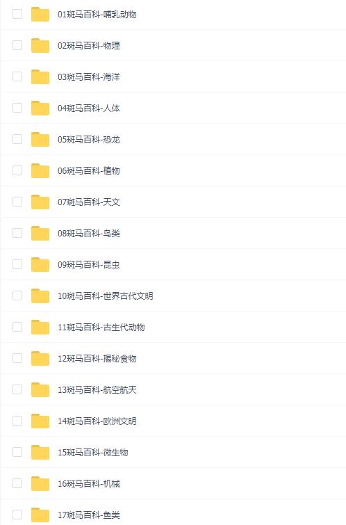 斑马百科(17科)