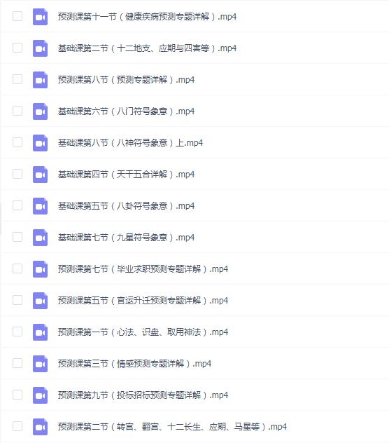 【国学系列】凌依宸 周心羽 奇门遁甲基础+预测全套课程 20集视频